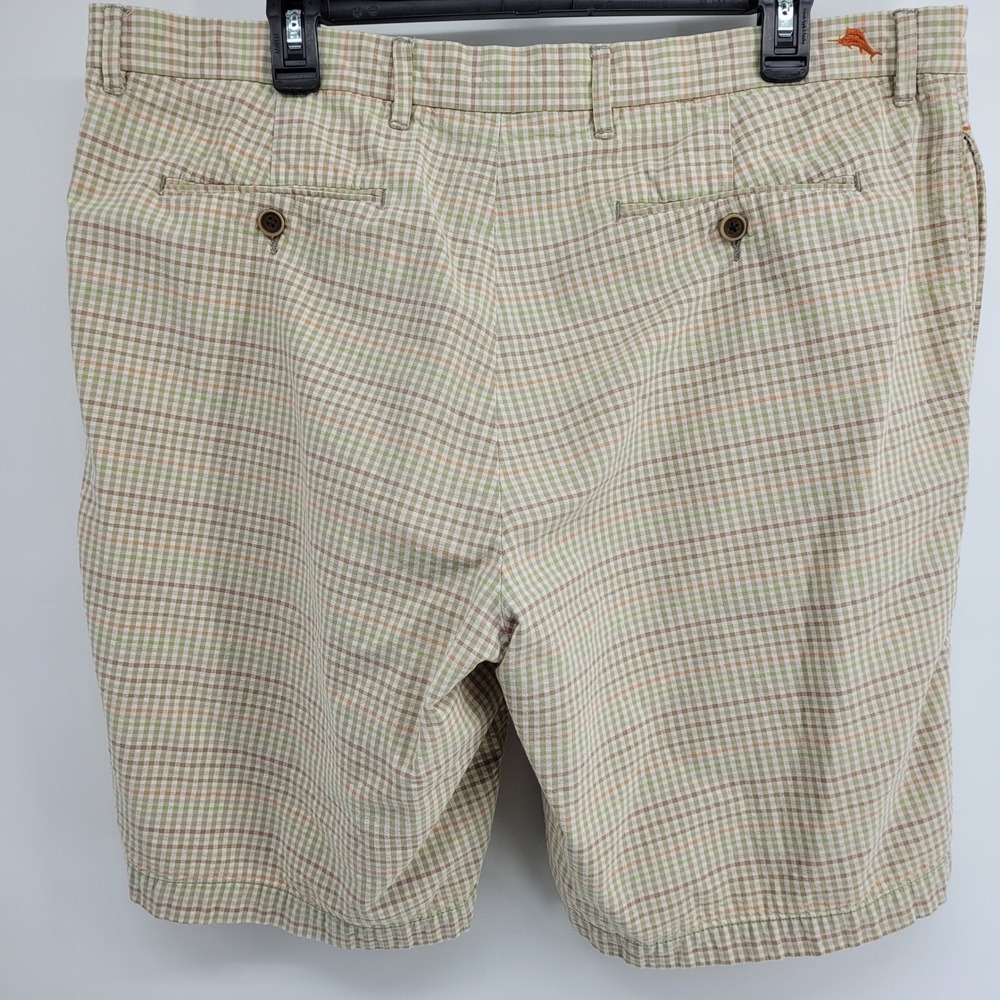 Tommy Bahama Mens 38/39 Paradise Nation Plaid Shorts Tan Multicolor Cotton Golf - Picture 3 of 12